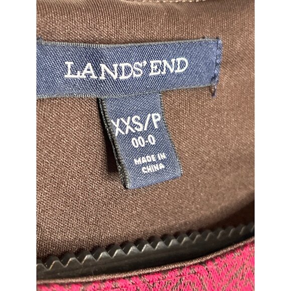 Lands End Fit & Flare Red Knit Skater Dress XXS Work Casual - Picture 3 of 8